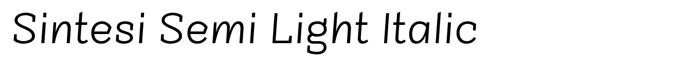 Sintesi Semi Light Italic